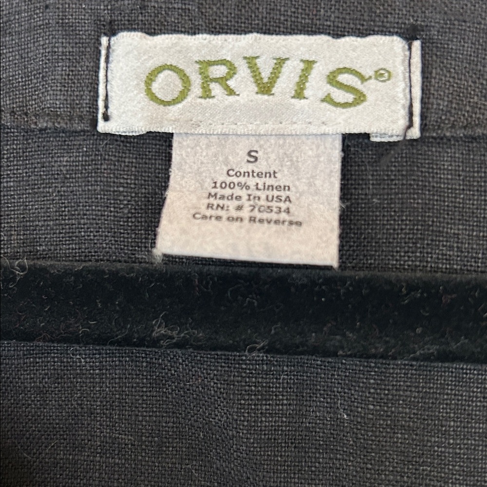 Orvis Black Linen Blouse Size Small - Picture 4 of 4
